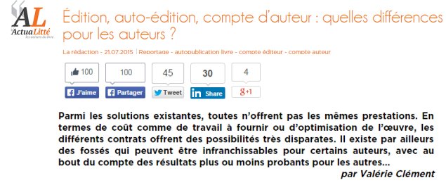 Actualitté Auto Edition