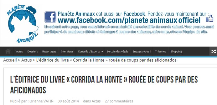 stéphanie Lahana Corrida la honte maubourguet