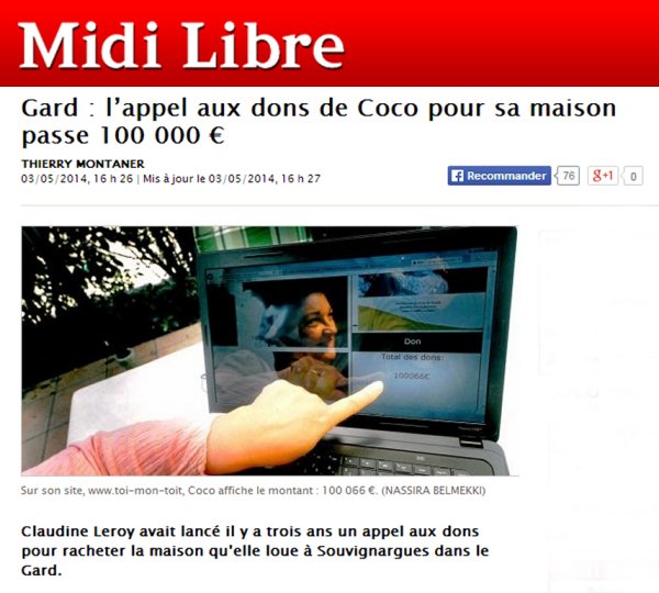 Coco maison dons 100000 euros